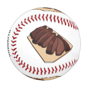 Beef brisket cartoon illustration baseball