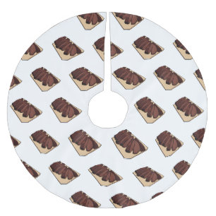 Beef brisket cartoon illustration brushed polyester tree skirt
