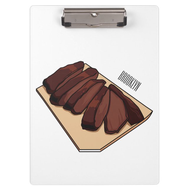 Beef brisket cartoon illustration  clipboard (Front)