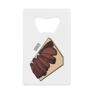 Beef brisket cartoon illustration credit card bottle opener