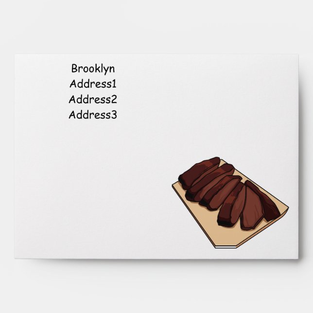 Beef brisket cartoon illustration envelope (Front)