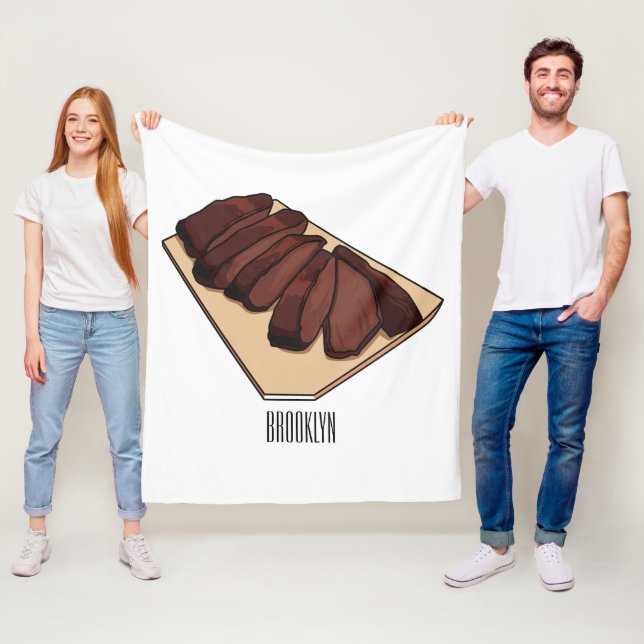 Beef brisket cartoon illustration  fleece blanket (In Situ)