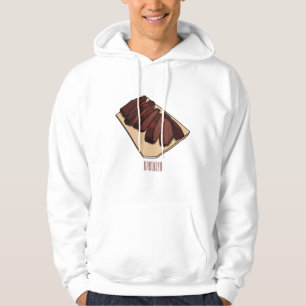 Beef brisket cartoon illustration hoodie