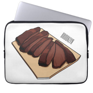 Beef brisket cartoon illustration laptop sleeve