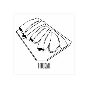 Beef brisket cartoon illustration rubber stamp
