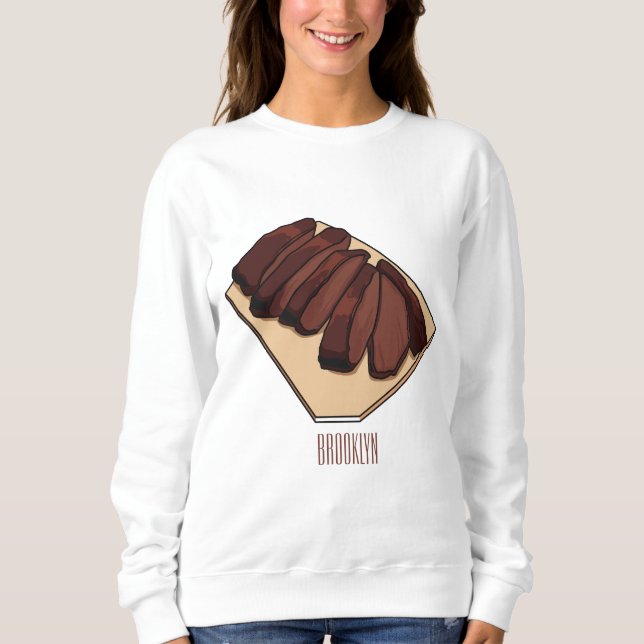 Beef brisket cartoon illustration  sweatshirt (Front)
