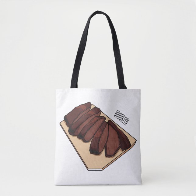 Beef brisket cartoon illustration  tote bag (Front)