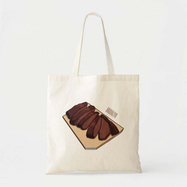 Beef brisket cartoon illustration  tote bag (Front)