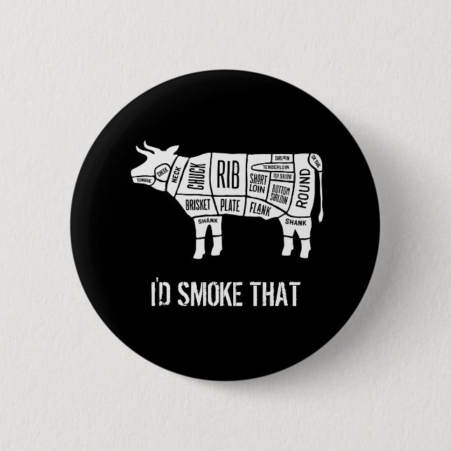 Beef Butcher Chef Cook Funny Smoke That 2 Inch Round Button (Front)