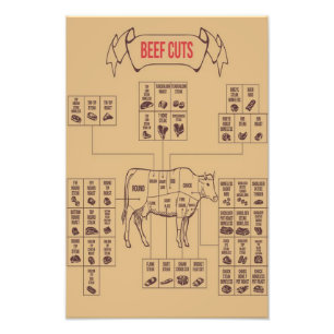 Beef Cuts Charts  Photo Print