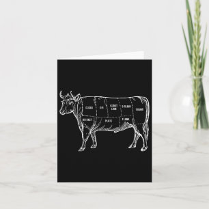 Beef Cuts Diagram Butcher Cow Bbq Meat Lover Gift  Card