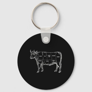 Beef Cuts Diagram Butcher Cow Bbq Meat Lover Gift Keychain