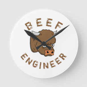 Beef Engineer Round Clock