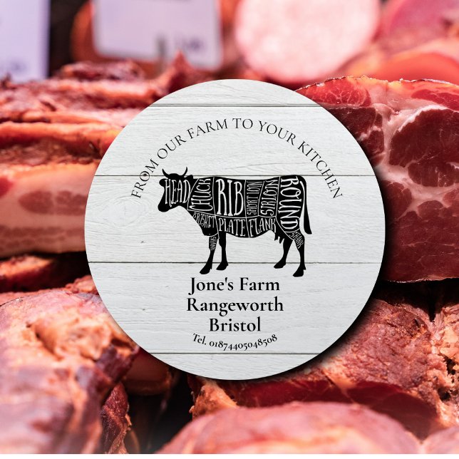 beef farmer marketing produce dairy farmer classic round sticker (Creator Uploaded)