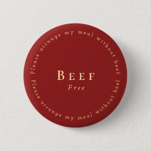 Beef-Free Request Badge, Dark red - White 2 Inch Round Button