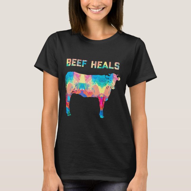 Beef Heals Cow Steak Meat - Painting T-Shirt (Front)
