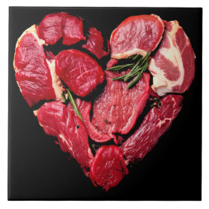 Beef Heart Meat Lovers Raw BBQ Tile
