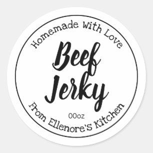 Beef Jerky Classic Round Sticker
