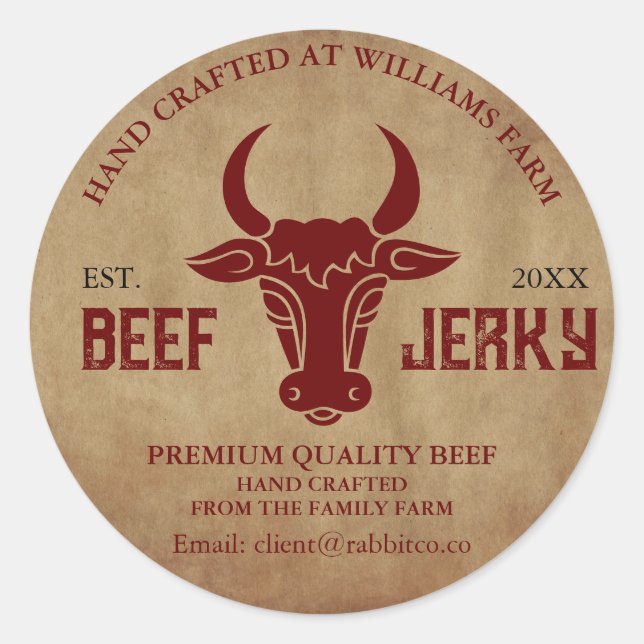 Beef Jerky Custom Label Sticker (Front)