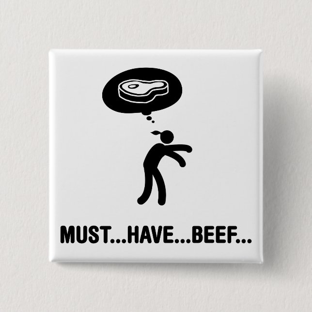 Beef Lover 2 Inch Square Button (Front)
