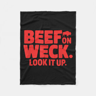 Beef On Weck Look It Up Funny Buffalo Food Fleece Blanket