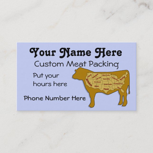 Beef packing and slaughter business card (Front)