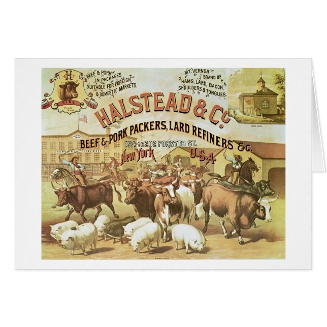Beef & Pork Packers, c.1880 (colour litho) (Front Horizontal)