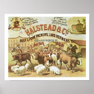 Beef & Pork Packers, c.1880 (colour litho) Poster