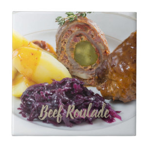 Beef Roulade with potatoes and red cabbage kitchen Tile