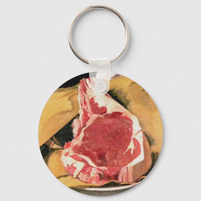 Beef Steak Vintage Art by Felix Vallotton Keychain (Front)