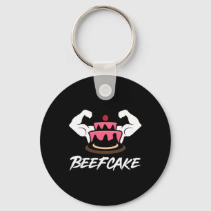 Beefcake Gym Fitness Muscle Cake Weightlifting Bod Keychain