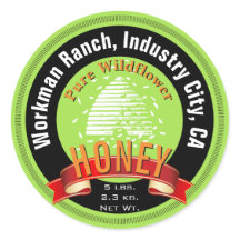 Beehive and Custom Round Text Honey Jar