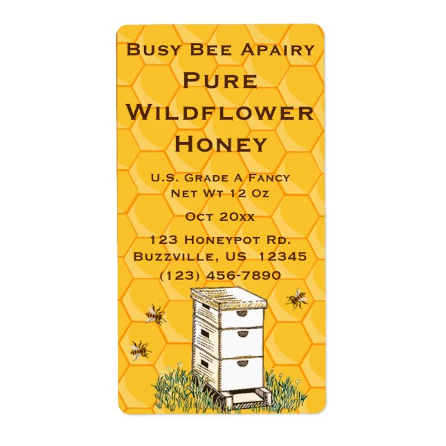 Beehive and Honeycomb Personalized Apiary (Front)