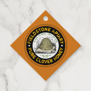 Beehive Apiary Name Dark Amber Hang Tag