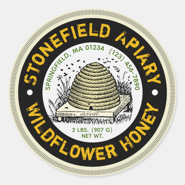 Beehive Apière Nom Fleur sauvage Chariot Stickers (Devant)