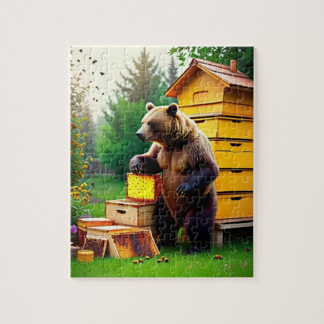 Beehive Bear Jigsaw Puzzle (Vertical)