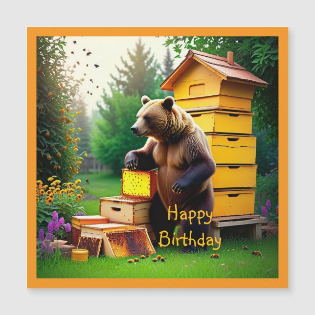 Beehive Bear Magnetic Card (Front)