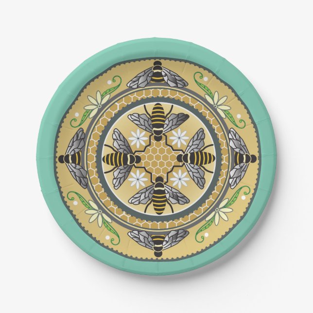 beehive customizable paper plates (Front)