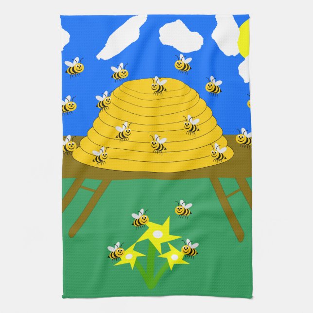 Beehive Design Serviette de cuisine (Vertical)