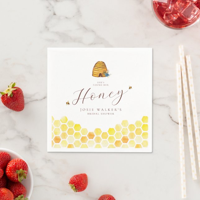 Beehive Floral Bridal Shower Napkin (Insitu)