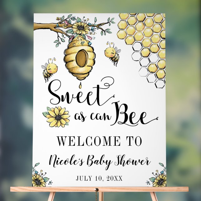 Beehive Florale Miel Sweet Bee Baby shower Bienven (Neutre)
