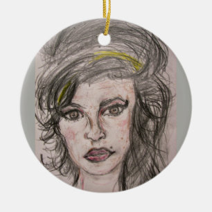 Beehive Girl Ceramic Ornament