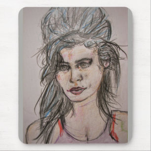 Beehive Girl Walking Mouse Pad