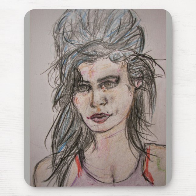 Beehive Girl Walking Mouse Pad (Front)