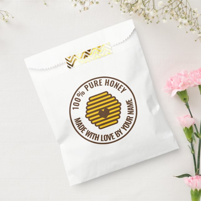 Beehive logo favour bags for honey or wax gifts (Sealed)