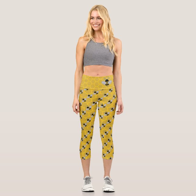 Beek Swarm of Bees Capri Leggings (Front)