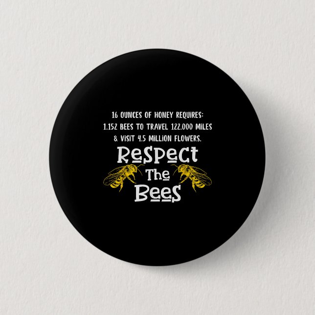 Beekeeng Supplies Honey Bee Hive Bumble Bee Keeper 2 Inch Round Button (Front)