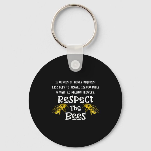 Beekeeng Supplies Honey Bee Hive Bumble Bee Keeper Keychain (Front)