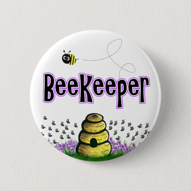 beekeeper 2 inch round button (Front)