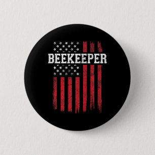Beekeeper American Flag Usa Patriot Patriotic 2 Inch Round Button